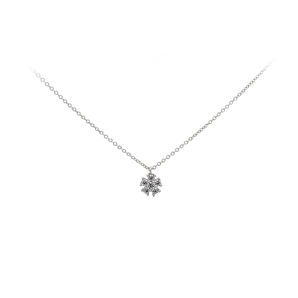 Vòng cổ với đá zircon trắng và vàng trắng