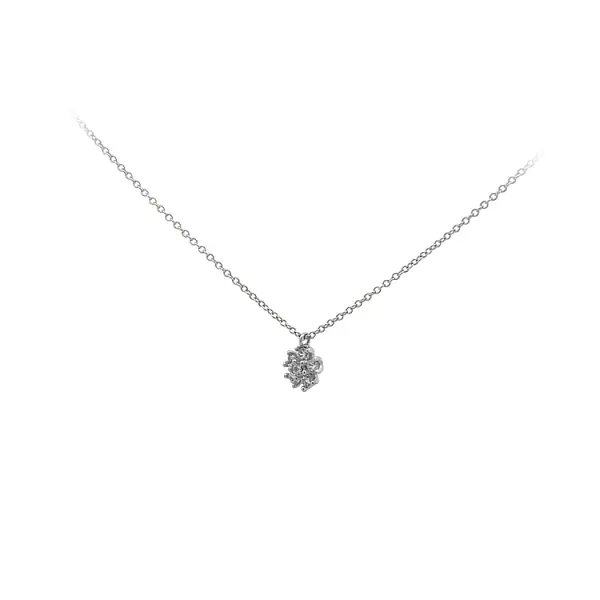 Vòng cổ với đá zircon trắng và vàng trắng