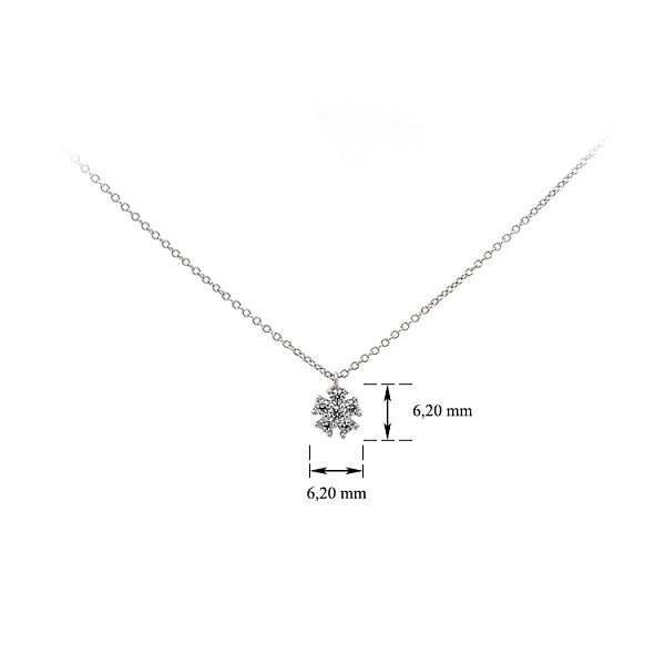 Vòng cổ với đá zircon trắng và vàng trắng