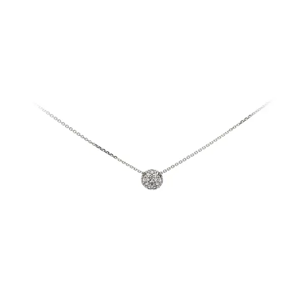 Vòng cổ với đá zircon trắng và vàng trắng