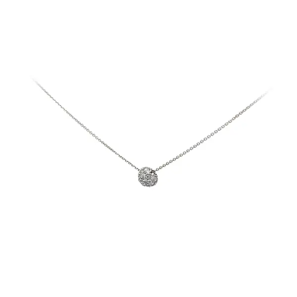 Vòng cổ với đá zircon trắng và vàng trắng