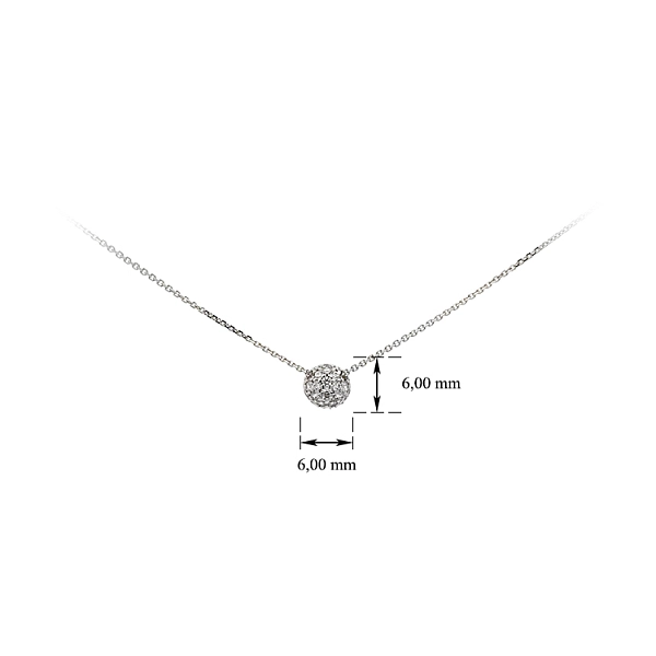 Vòng cổ với đá zircon trắng và vàng trắng