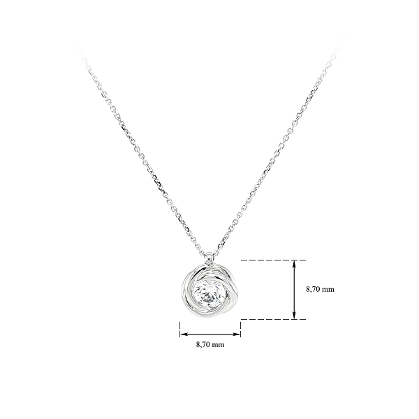 Vòng cổ vàng trắng zircon cho nữ