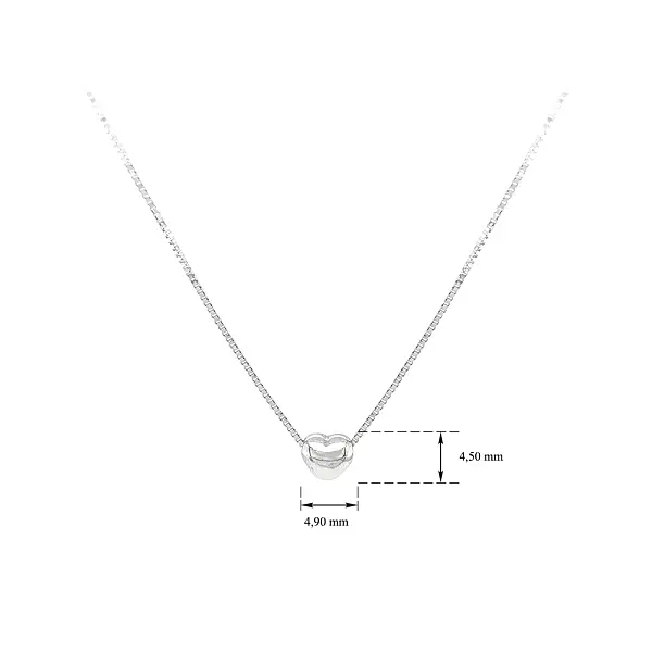 Vòng cổ trái tim vàng trắng