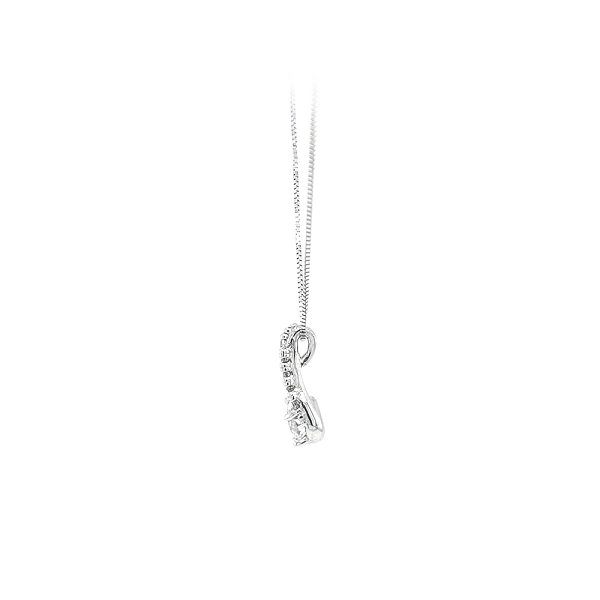 Vòng cổ với đá zircon trắng và vàng trắng