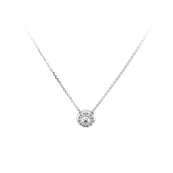 Vòng cổ với đá zircon trắng và vàng trắng