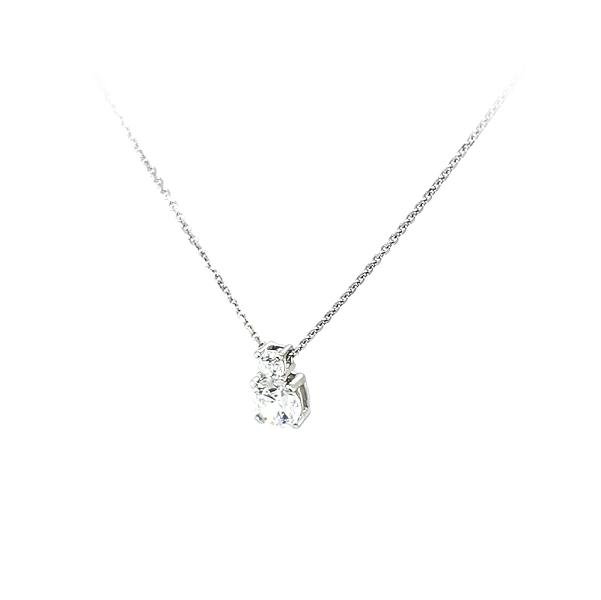 Vòng cổ với đá zircon trắng và vàng trắng