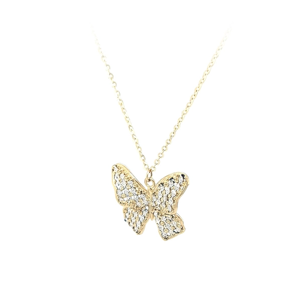 Vòng cổ bướm vàng đính đá zirconia