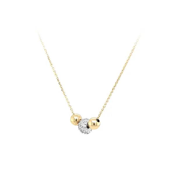 Vòng cổ đính đá zirconia bằng vàng