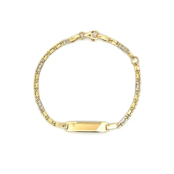 Vòng tay em bé vàng có tấm biển