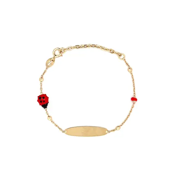 Vòng tay em bé vàng có tấm khắc tên