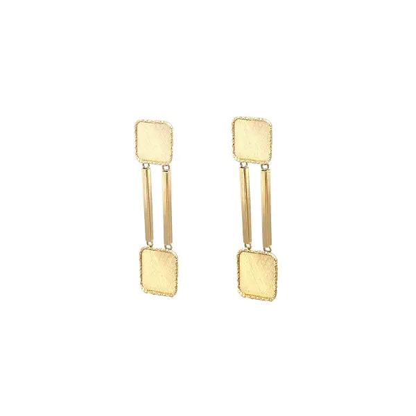 Vòng tai vàng đính đá lủng lẳng