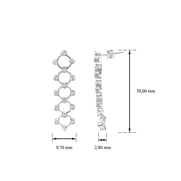 Vòng tai vàng đính đá zircon