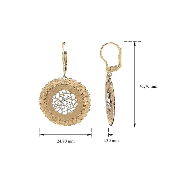 Vòng tai vàng đính đá zircon