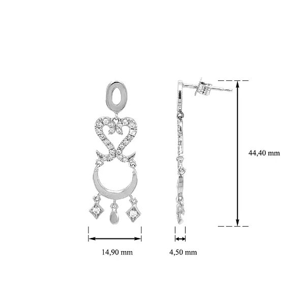 Vòng tai vàng đính đá zircon