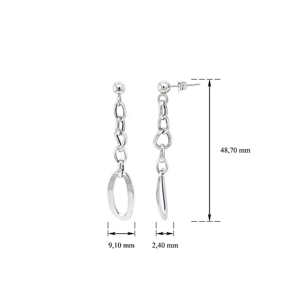 Vòng tai đeo dài bằng vàng trắng