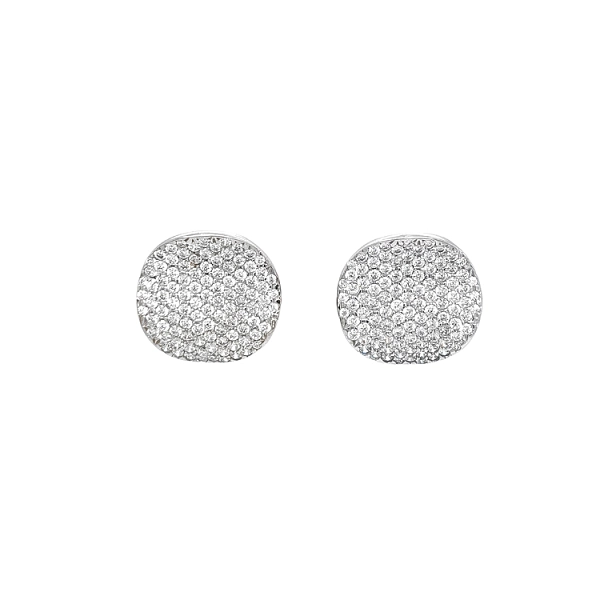 Khuyên tai bằng vàng trắng đính đá zircon trắng
