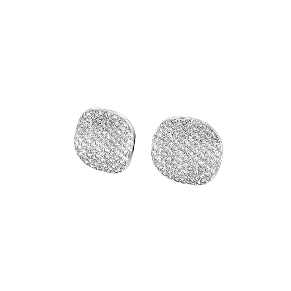Khuyên tai bằng vàng trắng đính đá zircon trắng