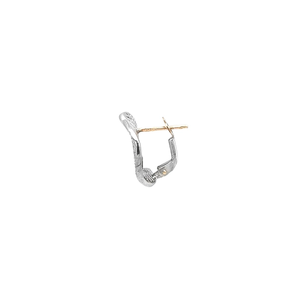 Khuyên tai bằng vàng trắng đính đá zircon trắng