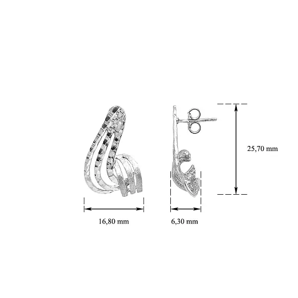 Vòng tai đeo dài bằng vàng trắng