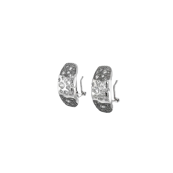 Khuyên tai bằng vàng trắng đính đá zircon trắng