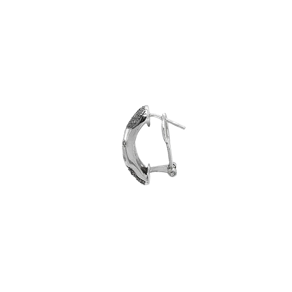 Khuyên tai bằng vàng trắng đính đá zircon trắng