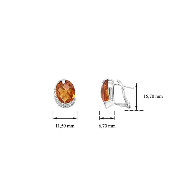 Vòng tai vàng đính đá zircon