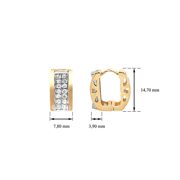 Vòng tai vàng đính đá zircon