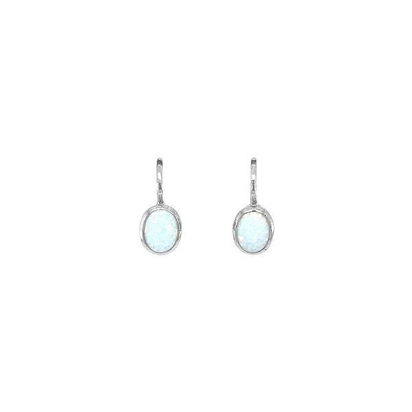 Vòng tai vàng trắng đính ngọc opal
