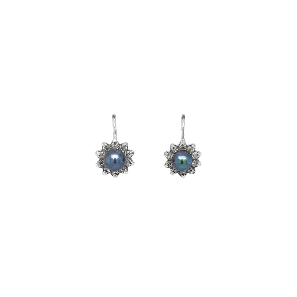 Bông tai ngọc trai đen và zircon