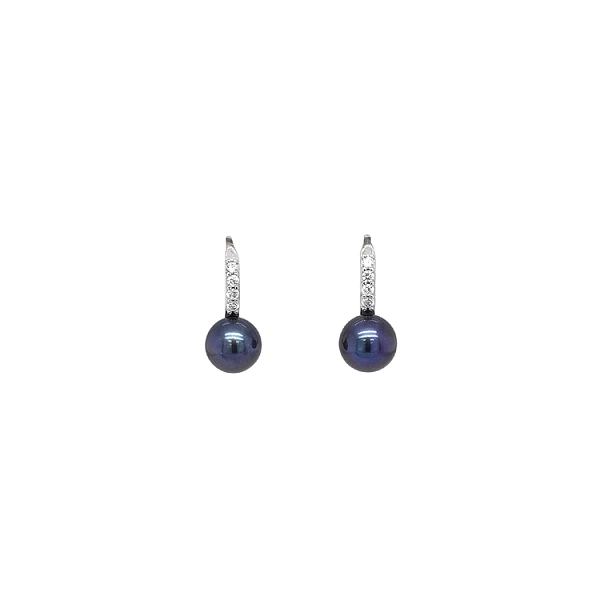 Bông tai ngọc trai đen và zircon