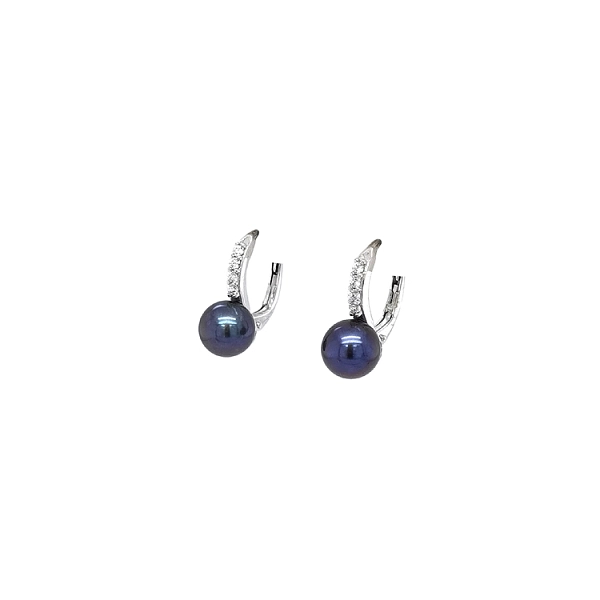 Bông tai ngọc trai đen và zircon