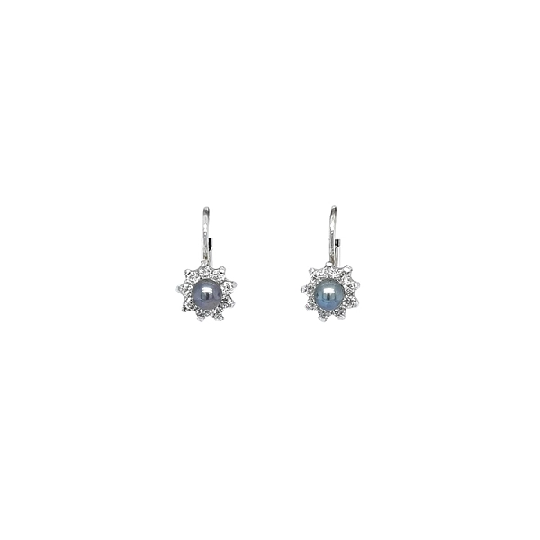 Bông tai ngọc trai đen và zircon