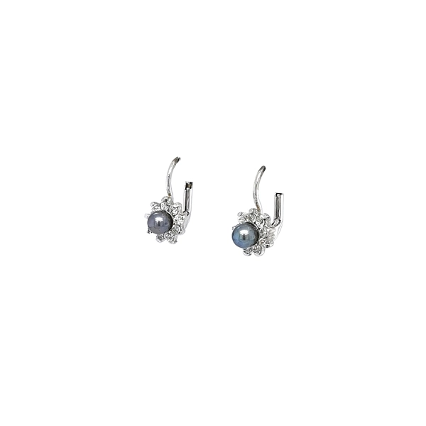 Bông tai ngọc trai đen và zircon