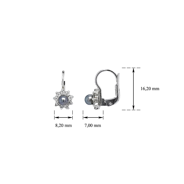 Bông tai ngọc trai đen và zircon