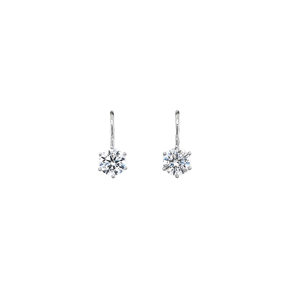 Khuyên tai bằng vàng trắng đính đá zircon trắng