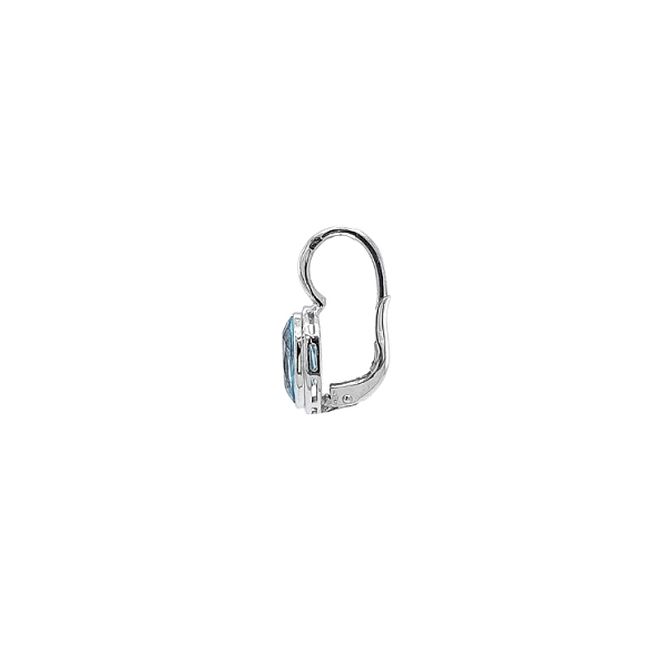 Vòng tai vàng trắng đính đá topaz