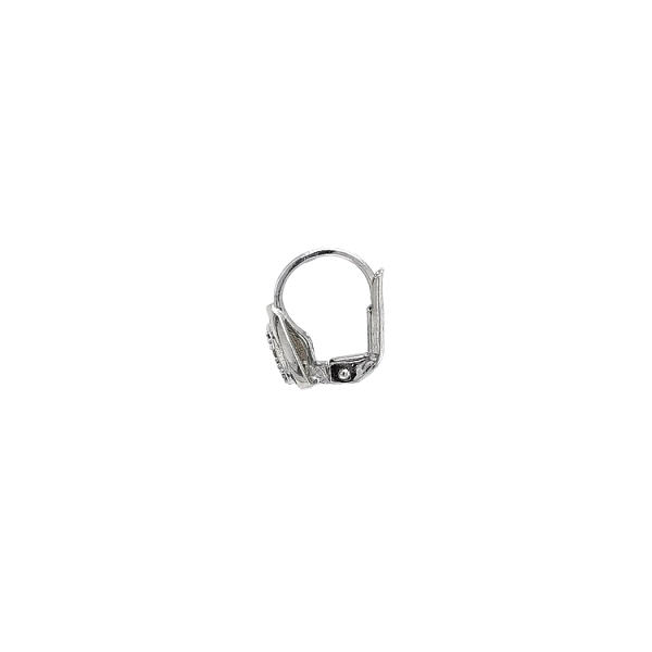 Khuyên tai bằng vàng trắng đính đá zircon trắng
