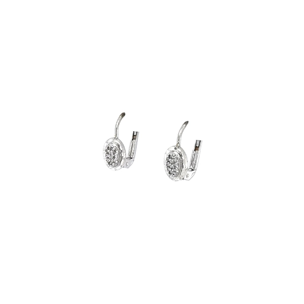 Khuyên tai bằng vàng trắng đính đá zircon trắng
