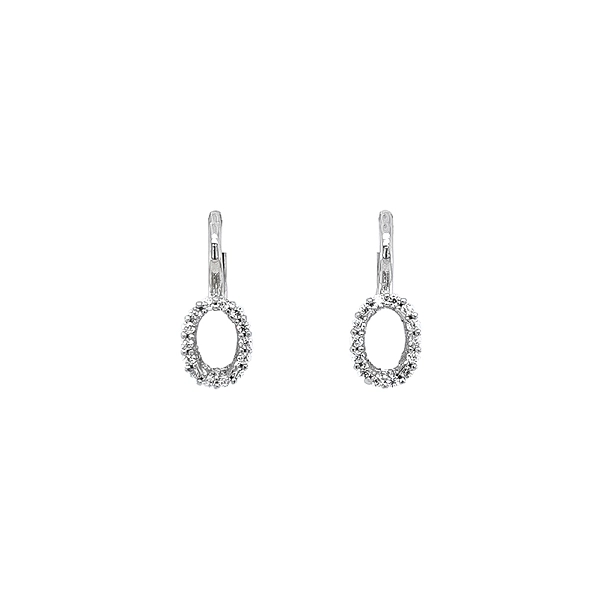 Vòng tai dài bằng vàng trắng sang trọng với đá zircon
