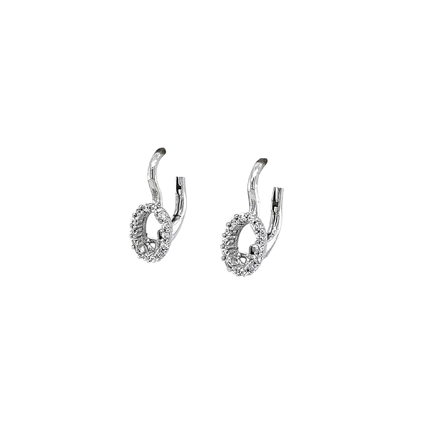 Vòng tai dài bằng vàng trắng sang trọng với đá zircon