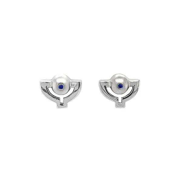 Vòng tai vàng trắng đính sapphire