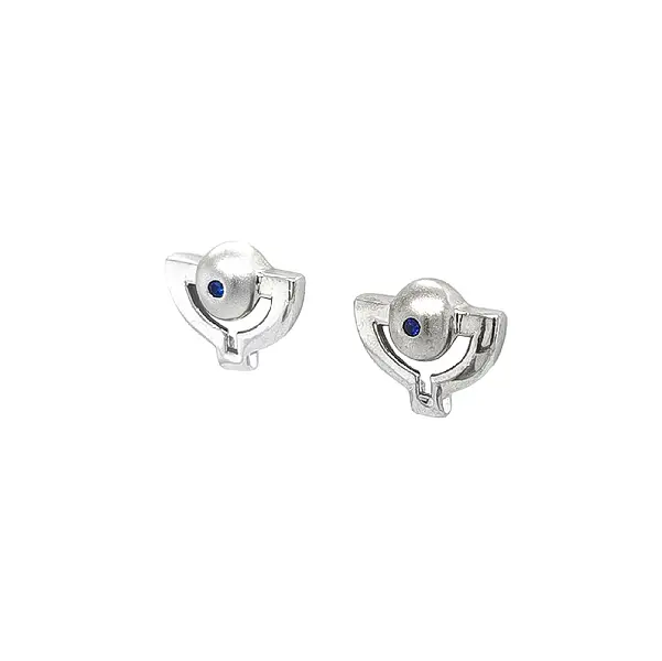 Vòng tai vàng trắng đính sapphire