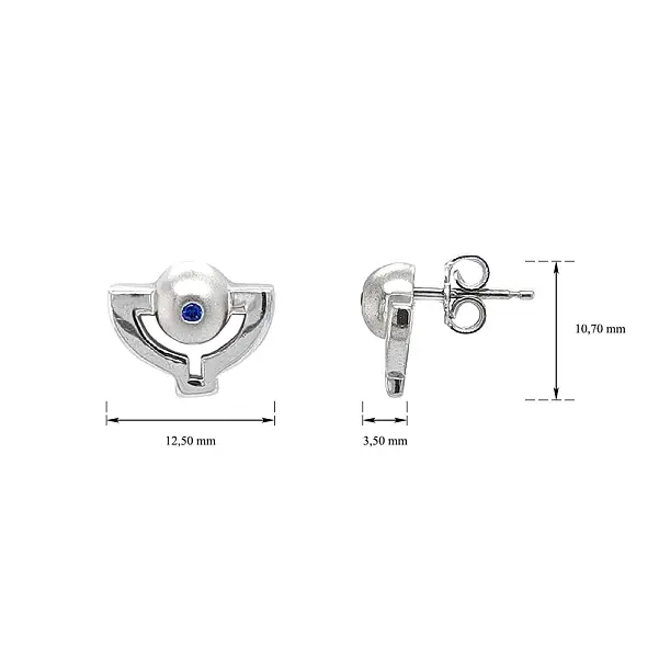 Vòng tai vàng trắng đính sapphire