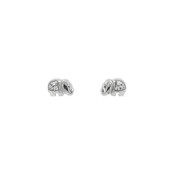 Vòng tai voi trắng vàng với đá zircon lấp lánh