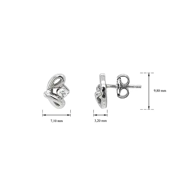 Khuyên tai Pecky đính đá zircon