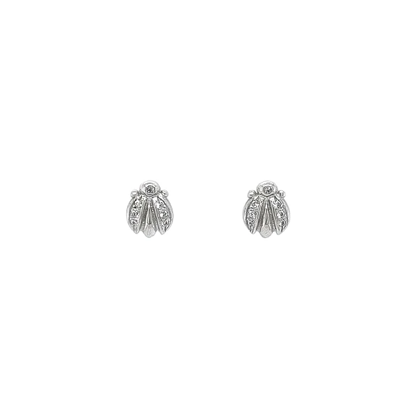 Vòng tai vàng trắng đính đá zircon lấp lánh