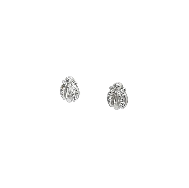 Vòng tai vàng trắng đính đá zircon lấp lánh