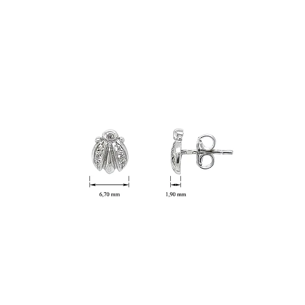 Vòng tai vàng trắng đính đá zircon lấp lánh