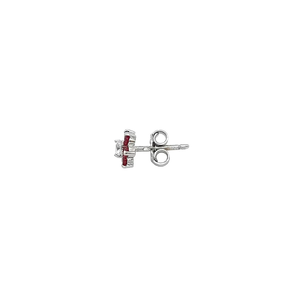 Vòng tai hoa sang trọng đính ruby và đá quý trong suốt